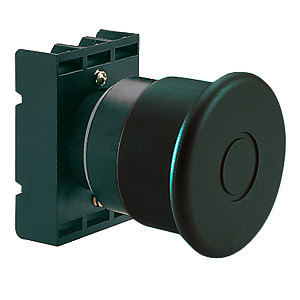 8 LP2T B6242 Толкатель грибовидной кнопки d=40 мм в пластиковом корпусе, для простой остановки, с фиксацией, возврат оттягиванием, (в комплекте с крепежным основанием ..AU120), цвет черный