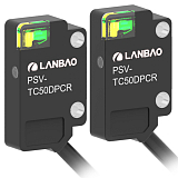 PSV-TC50DNOR-S Фотодатчик миниатюрный, на пересечении луча, размер 12x4,7x20 мм, расст. сраб. до Sn=50 см, красн. 640 нм, выход NPN, режим работы: на затемнение, питание 10-30VDC, IP65, кабель 2м / приемник