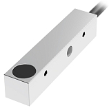 LE05VF08DPO Датчик индуктивный прямоугольный 5x5x25 мм, алюмин. корпус, чувствит. часть сверху, выход PNP НО, расст. сраб. Sn=0, 8 мм, питание 10…30 VDC, 1800 Гц, IP67, кабель 2 м