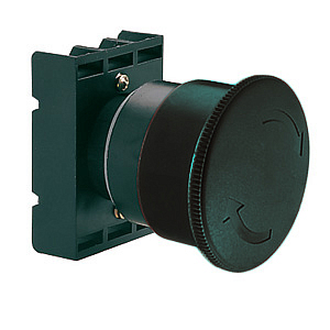 8 LP2T B6342 Толкатель грибовидной кнопки d=40 мм в пластиковом корпусе, для простой остановки, с фиксацией, возврат поворотом, (в комплекте с крепежным основанием ..AU120), цвет черный