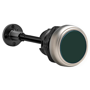 LPCR1002 Нажимная кнопка для механического управления без фиксации, пластиковый корпус, Утапливаемый тип (ход 5,2мм). Регулируемая длина 0...150мм., в комплекте со стягой, (без крепежного основания ..AU120), цвет черный