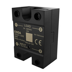EPDA1-225Z Однофазное твердотельное реле, Входное напряжение 8-30 VDC, Напряжение нагрузки 24-320VAC,  номинальный ток 25A, перекл. через 0.
