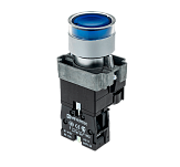MTB2-BW3661 Кнопка с LED подсветкой, синяя, 24V AC/DC, 1NO, мет.