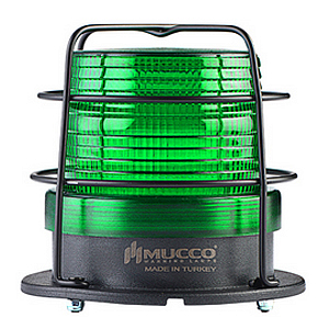 SNT-925-KFS-2 Сигнальный маяк 90 мм, цилиндрический корпус, монтаж на поверхность, 5 режимов свечения, Зелёный , 85-260V AC/DC, IP65.