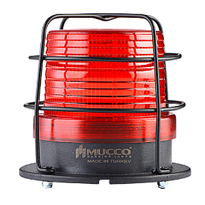 SNT-125-ND-KFS-1 Сигнальный маяк 100 мм, датчик освещенности, 5 режимов свечения, Красный, 85-260V AC/DC, IP65.