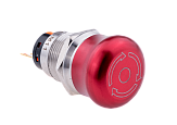 MT67-M11 Кнопка грибовидная, возврат поворотом, 1NO+1NC, IP67 + ответная часть MT67-PIN3 коннектор с 3-пиновым разъёмом