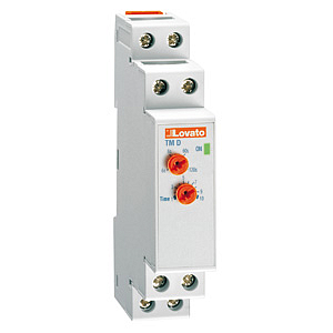TM D  Реле времени, режим работы - ЗАДЕРЖКА ВЫКЛЮЧЕНИЯ реле при отсутсnвии напряжения питания, Предел шкалы от 0.06 сек. до 180 сек, Выход - 1 перекидной контакт 250VAC/5А с задержкой, Питание универсальное 24…240VAC/DC, установка на DIN рейку.