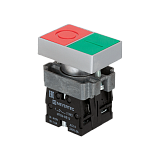 MTB2-BLZ1583 Кнопка двойная, красный/зеленый, 1NO+1NC, плоский толкатель, мет.