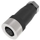 QE12-N4F 1001 Разъем прямой M12, 4pin, мама (гнездо), нержавеющая сталь + PVC, А-кодирование, Imax-4A, 250VAC/DC, IP67, -40˚С…85˚С, под кабель 4...6мм, винтовые зажимы preview