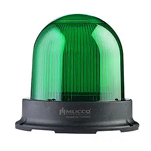 SNT-1212-B-2 Сигнальный маяк 125 мм с расширенным диапазоном питания, стробоскопический эффект, Зелёный , 24-90V DC / 24-60V AC, IP65. Зуммер