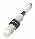 CR12XSCN08DNCY-E2 Емкостной датчик цилиндрический, M12x79 мм, пластиковый, незаподлицо, выход NPN НЗ, регул. чувствит., увелич. расст. сраб. Sn=8мм, питание 10…30VDC, 20 Гц, IP68, разъём М12 4-pin