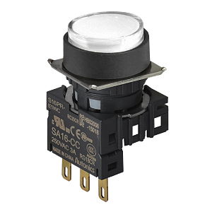 S16PR-E3WC24 WHITE/1C/LED 24V Кнопочный выключатель, круглый, 16 мм