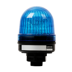 MS56L-F02-B MS56L-F02-G Компактный сетодиодный сигнальный маячок, диаметр 56 мм, постоянное + мигающее свечение, питание 24VAC/DC. цвет синий, IP65, монтаж на панель пластиковой гайкой M20