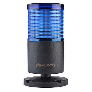 SNT-7013-SB1-4 Светосигнальная колонна, 70 мм, 1 секция, постоянное свечение, зуммер, 12-24V AC/DC, Синий, IP65