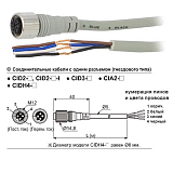 CIDH4-3 Соединительный кабель 4-х проводная модель с прямым разъёмом М12 (гнездового типа), для подключения датчиков серии BRQ, BC15, PRCM. длина кабеля 3 метра