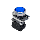 MTB4-BW36711 Кнопка синяя с подсветкой, 1NO, 24V AC/DC, IP65, металл