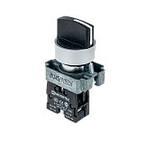 MTB2-BDZ114 Переключатель, короткая ручка, черный, 2 полож. 1NO, фикс-возвр, мет.