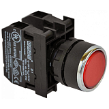 B160DK Кнопка нажимная круглая с подсветкой-светодиод 12-30V AC/DC красная (1HO) preview