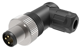 QE8-W3G разъём угловой M8, 3-pin, папа (штекер, вилка), медно-никелевый сплав + PVC; Imax-4A, 60VAC/DC, IP67, под кабель 4…5мм, -40˚С…85˚С
