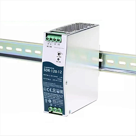  SDR-120-12 Источник питания AC-DC, 120Вт, вход 88…264V AC, 47…63Гц /124…370В DC, выход 12В/10A (пиковый 15А), рег. вых 12...14В, изоляция 3000В AC, в кожухе на DIN-рейку 40х125,2х113,5мм, -25…+70°С