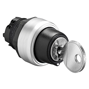LPCS370R421E Переключатель пластиковый с ключом (без крепежного основания ..AU120), 3 положения без фиксацией 1>0<2, Точка извлечения ключа в центральном положении, 421E