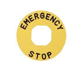 BET60A Табличка Ø60мм, с маркировкой "EMERGENCY STOP", алюминий (EMAS)