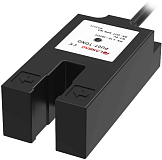 PU07-TDPC Щелевой U-образный оптический датчик, длина луча 7 мм, глубина вилки 19,5мм, выход PNP, режим работы: на свет, регул. чувствит., питание 10…30VDC, IP64, кабель 2 м