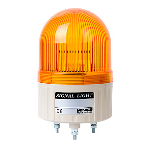 ASGF-01-Y Сигнальный маяк d=86?131мм, монтаж на шпильках 3?M4, модуль с лампой накаливания (BA15S) мигающего свечения: жёлтый, питание 12VAC/DC, IP42