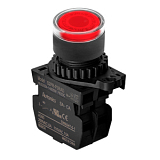 S2PR-P3RAD, Кнопка нажатия с подсветкой, НО, LED 12-30VDC/AC, цвет красный