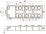 DB120805-2-07P Распределительная коробка M12x1x5 пин/8 отверстий/7mPUR кабель /PNP выход