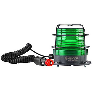 SNT-F915-KFS-2 Сигнальный маяк с разъемом для прикуривателя, магнитный, стробоскопический эффект, Зелёный , 12-24V AC/DC, IP65.