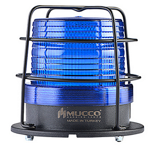 SNT-925-B-KFS-4 Сигнальный маяк 90 мм, цилиндрический корпус, монтаж на поверхность, 5 режимов свечения, Синий, 85-260V AC/DC, IP65. Зуммер