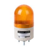 MLGF-10-Y Сигнальный маяк d=66×115мм, монтаж на шпильках 3×M4, модуль с лампой накаливания (BA15S) мигающего свечения: жёлтый, питание 110VAC, IP42