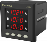 S3I74 5А 220ВУ Амперметр 3-х фазный, тип индикатора - LED, Без упр. Выходов - только индикатор, питание АС/DC 80-270В, размеры лицевой панели 74x74 мм, вырез в щите 67x67 мм, IP64, Tемп. работы -40..+70C preview