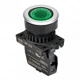 L3RF-L3GD Круглая плоская сигнальная лампа, утопленная, LED 12-24VAC/VDC, цвет зеленый, диаметр 30 мм